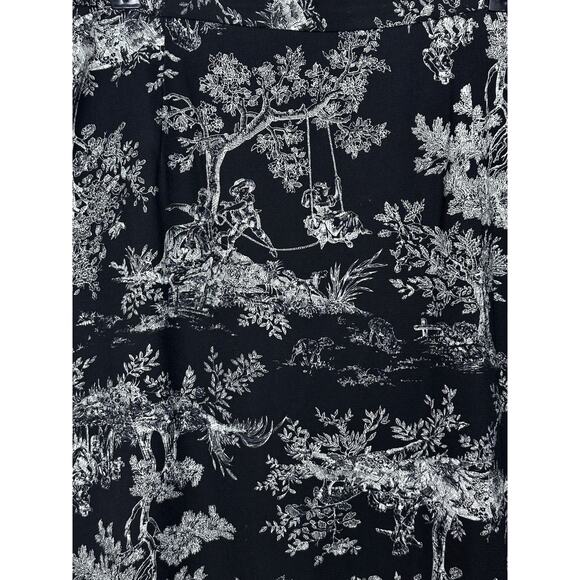 Vintage Kathie Lee Black Floral Toile Maxi Skirt Women’s Size 12 Waist 32” - Picture 2 of 10